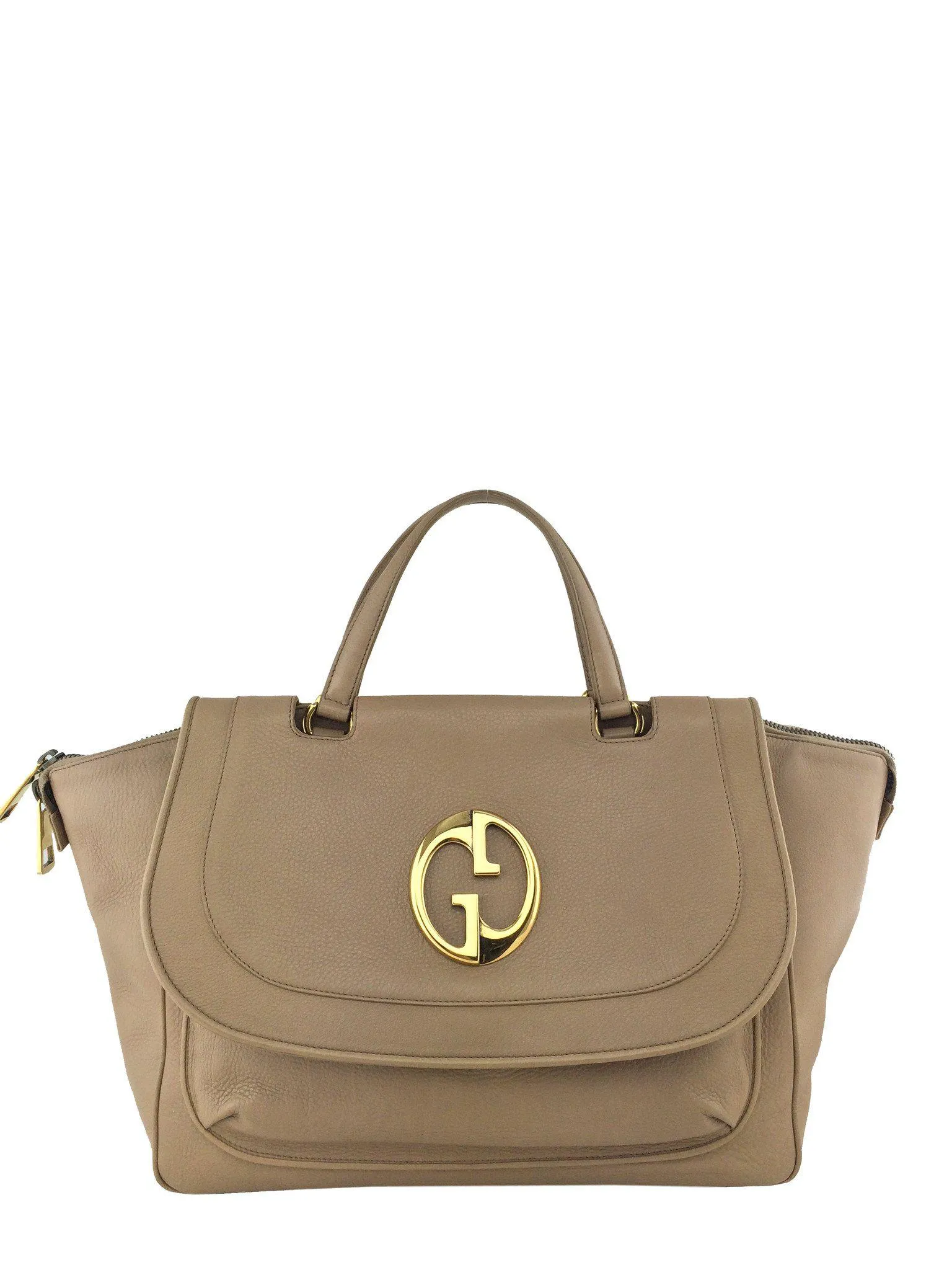 Gucci Leather Large GG Satchel Flap Bag