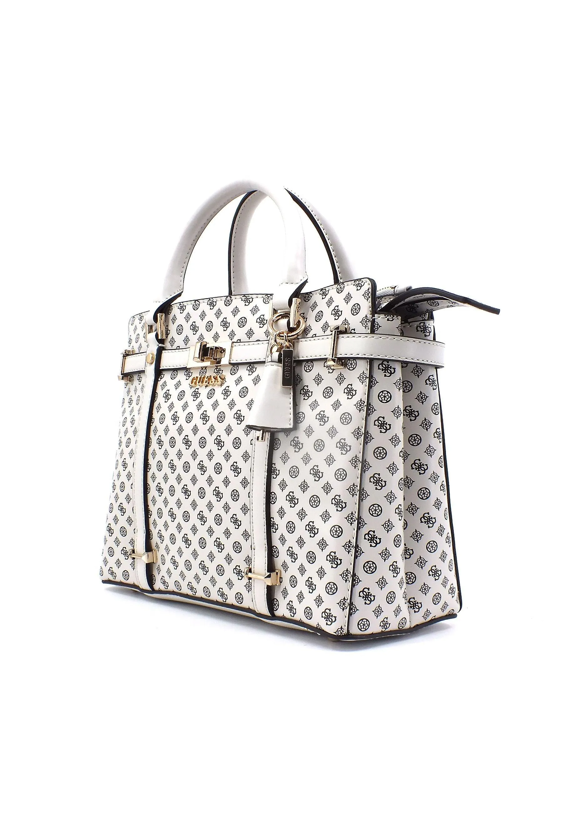 GUESS Emilee Borsa Satchel Stone Logo Bianco PS886206