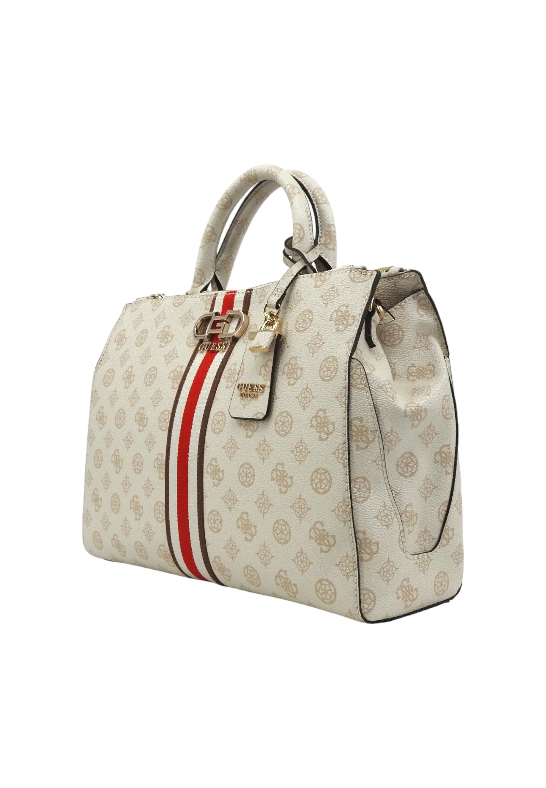 GUESS Nelka Borsa Satchel Donna Cream Logo PG930707