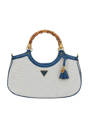 GUESS Zabry Mini Borsa Satchel Donna Petrol Bianco BA923376