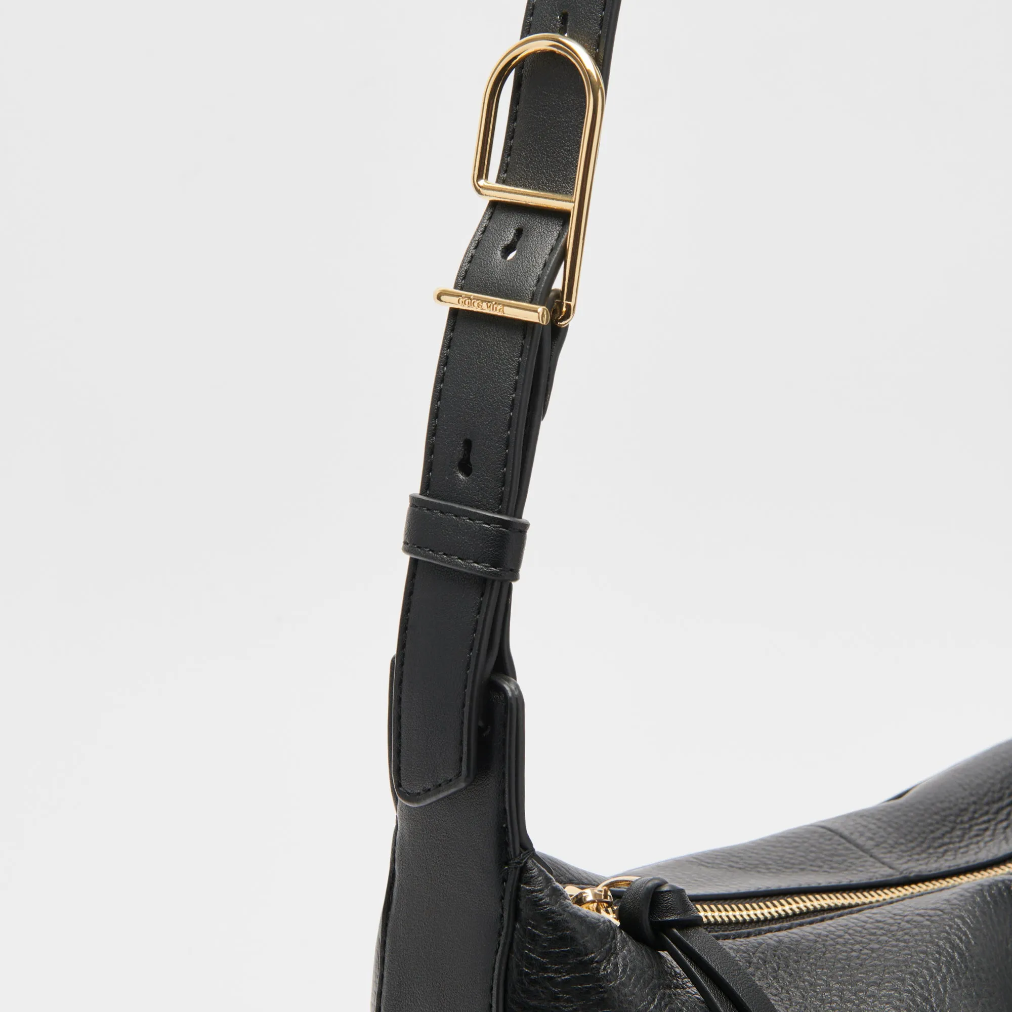 HANA SHOULDER BAG BLACK LEATHER