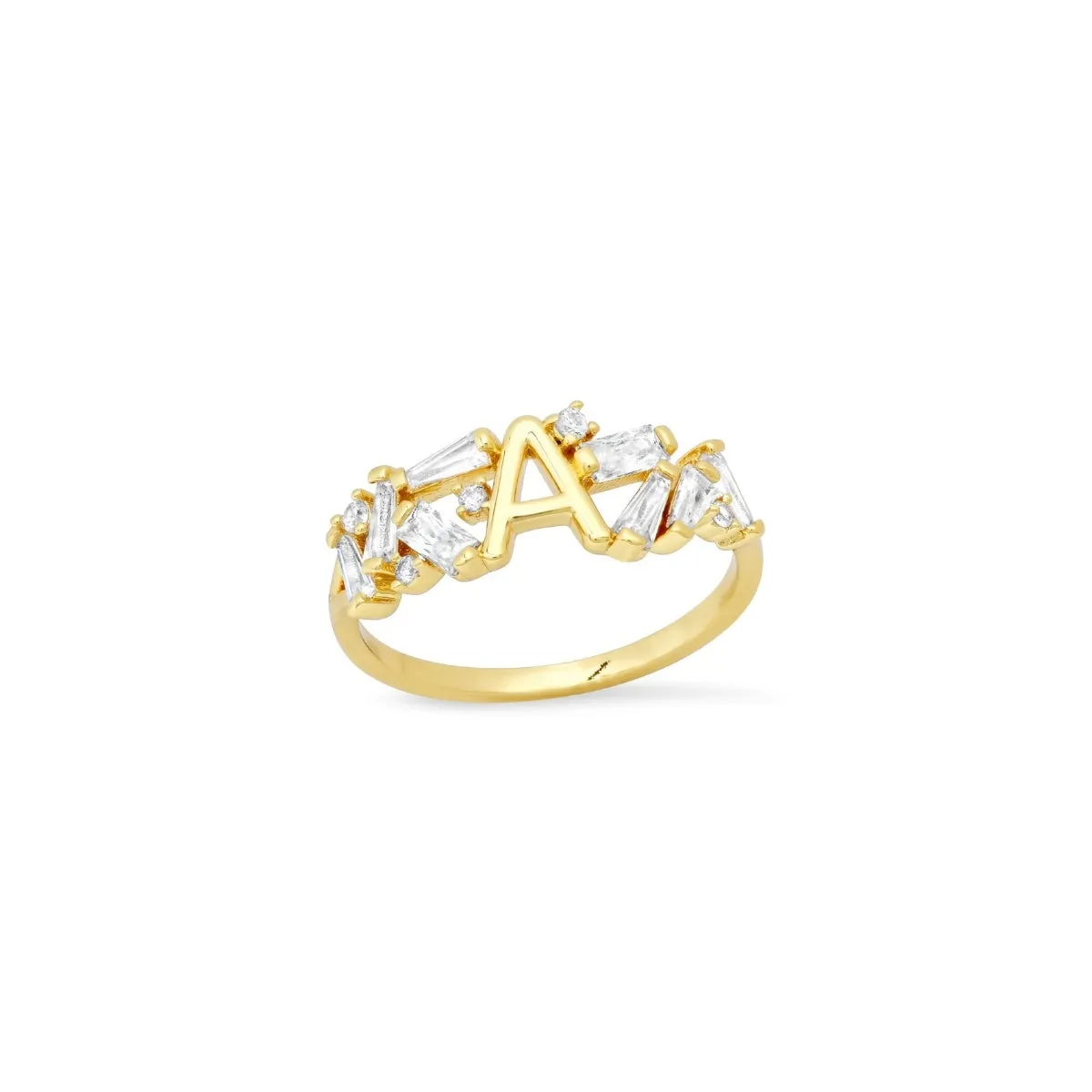 Initial Baguette Ring