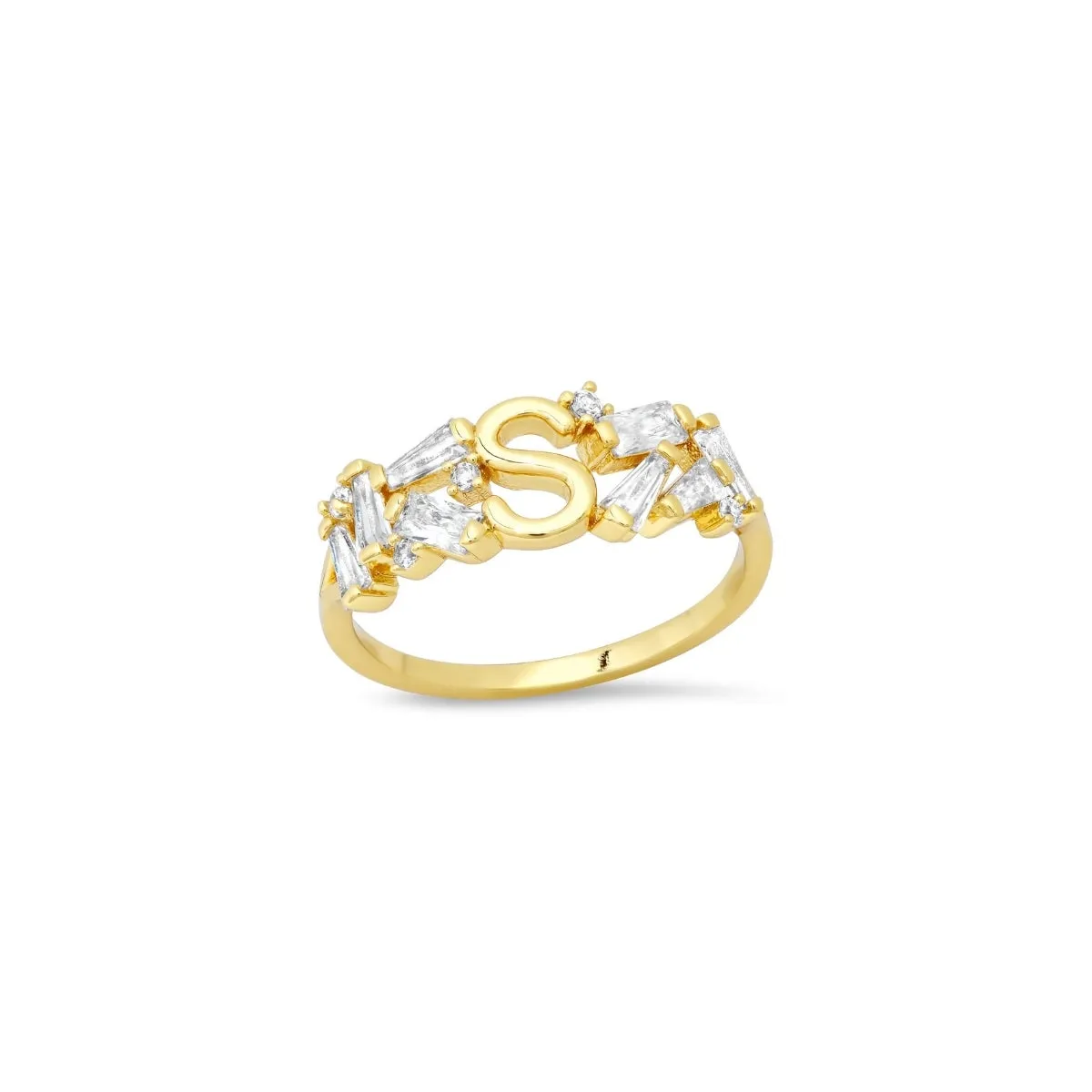 Initial Baguette Ring