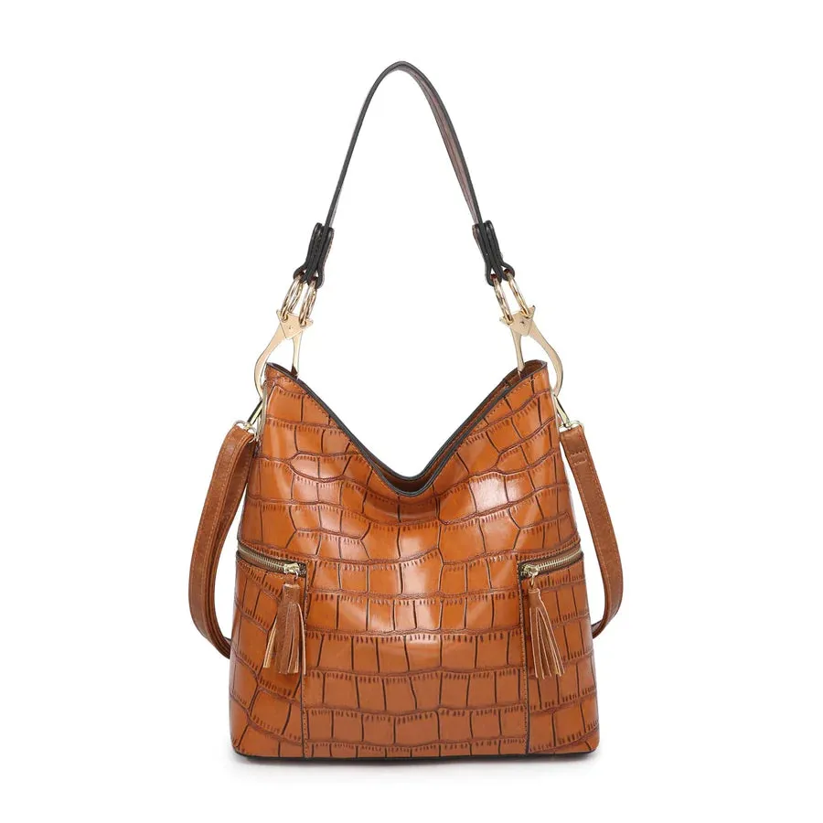 Jen & Co Rochelle Croc Hobo Purse