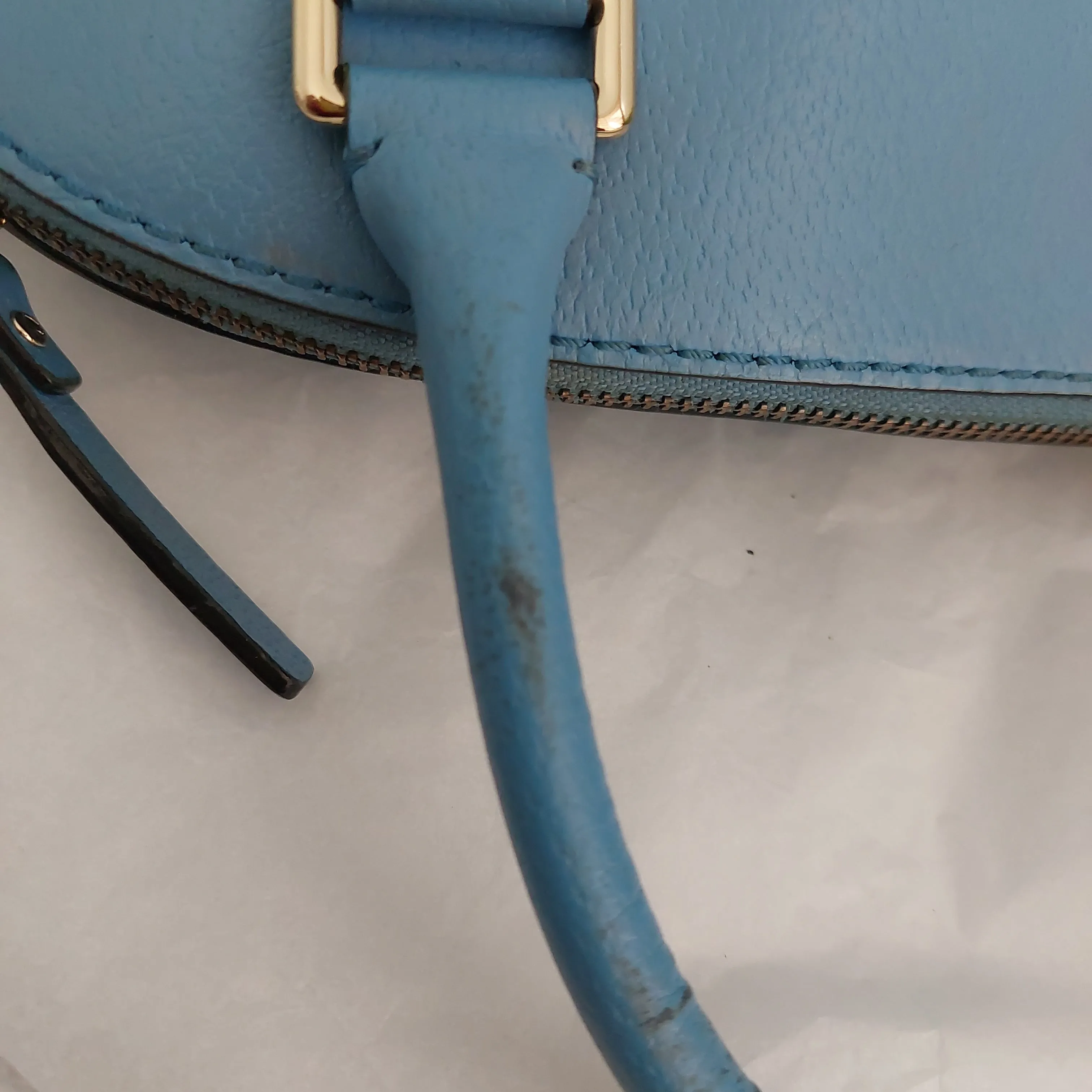 Kate Spade Blue Leather Dome Satchel | Pre Loved |