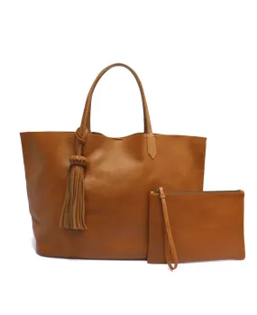 Large Tote Tan Lidia Leather Bag