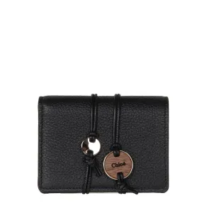 Malou Flap Compact Wallet, Black