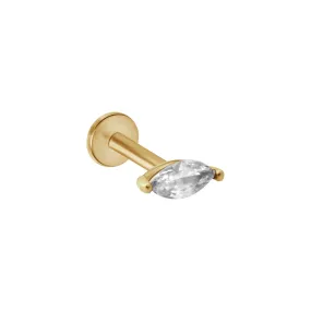 Marquise Cubic Zirconia Flat Back Earring