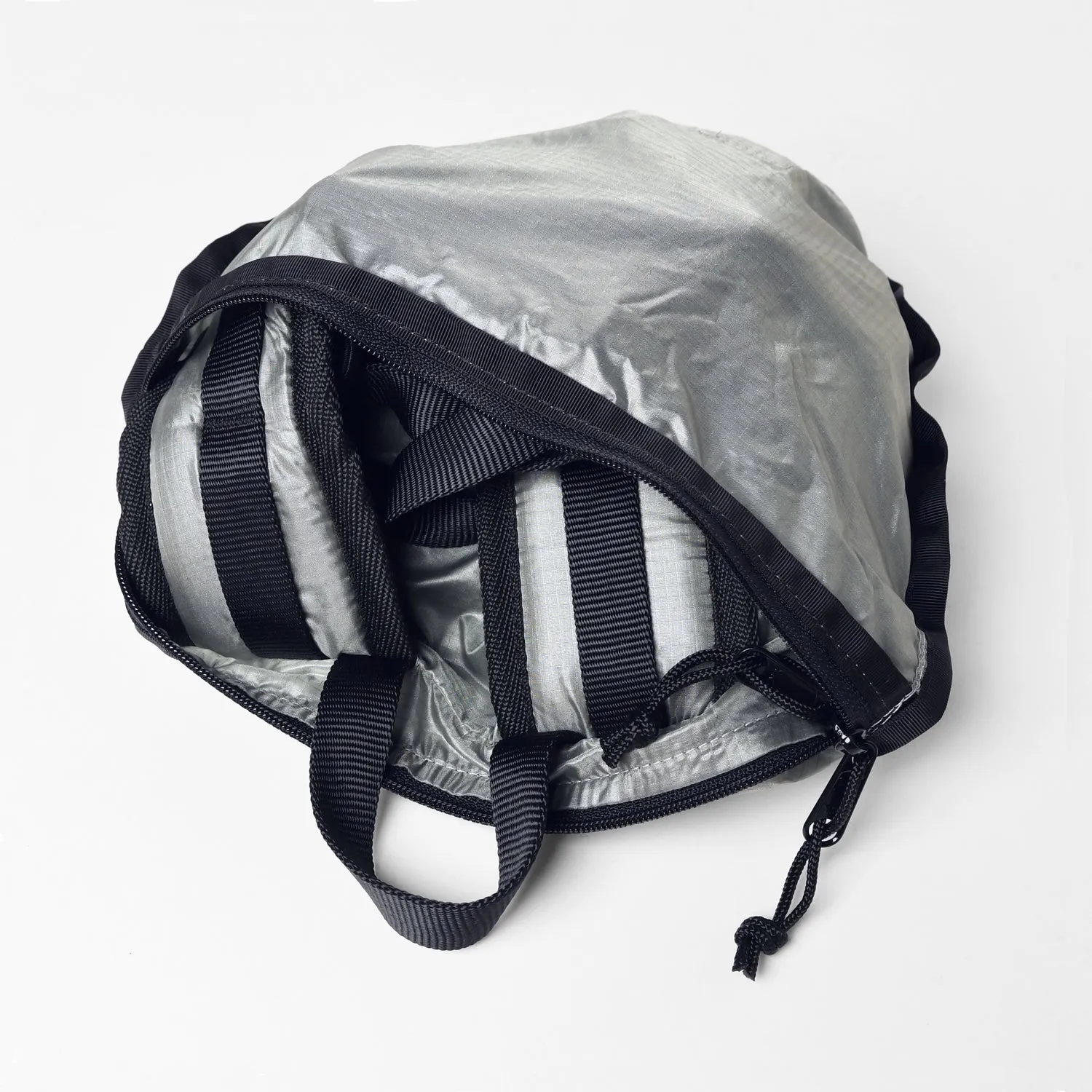 Packable Back Pack - 1.1oz Parachute Nylon Silver