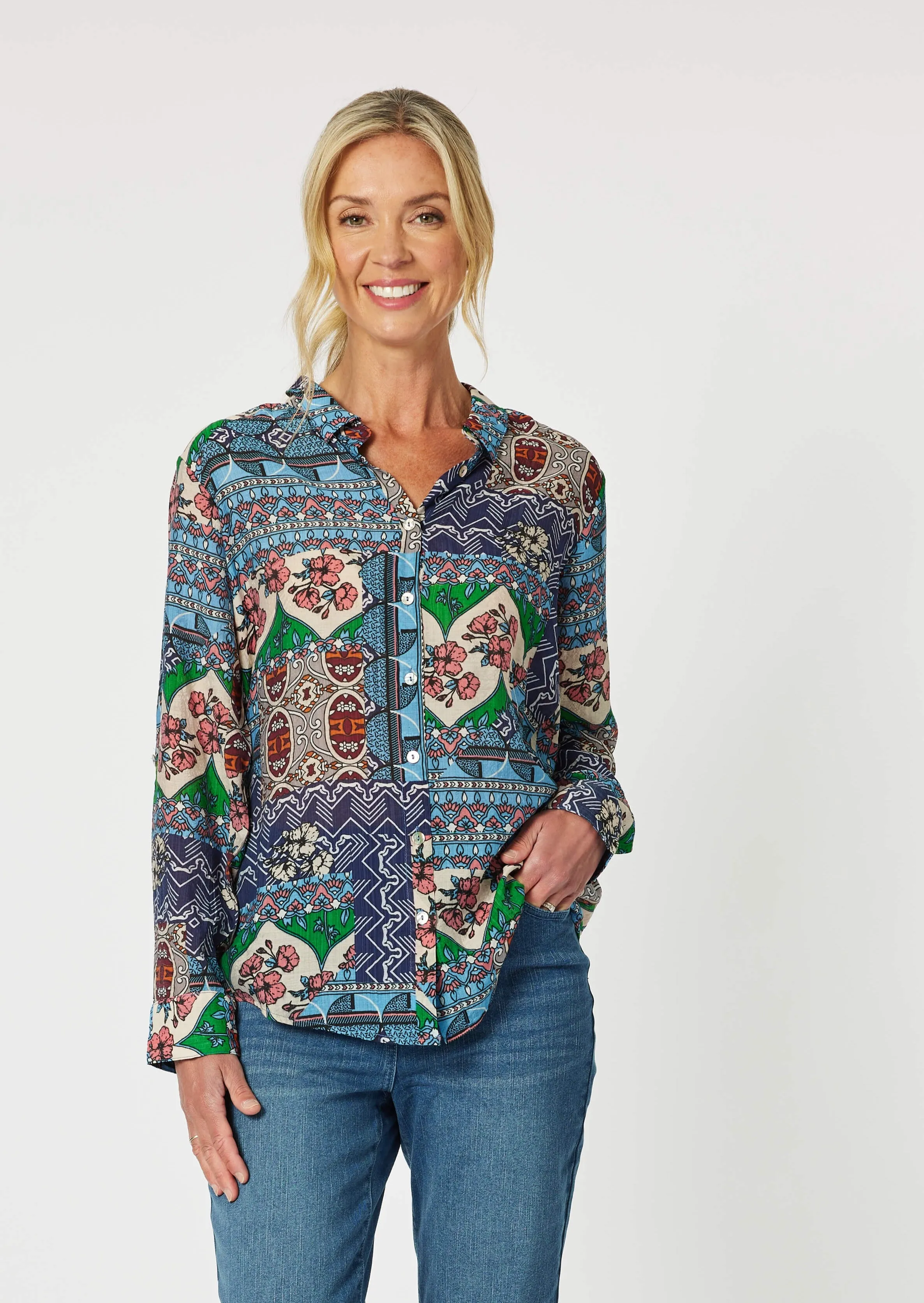 Paddington Print Shirt - Blue Multi