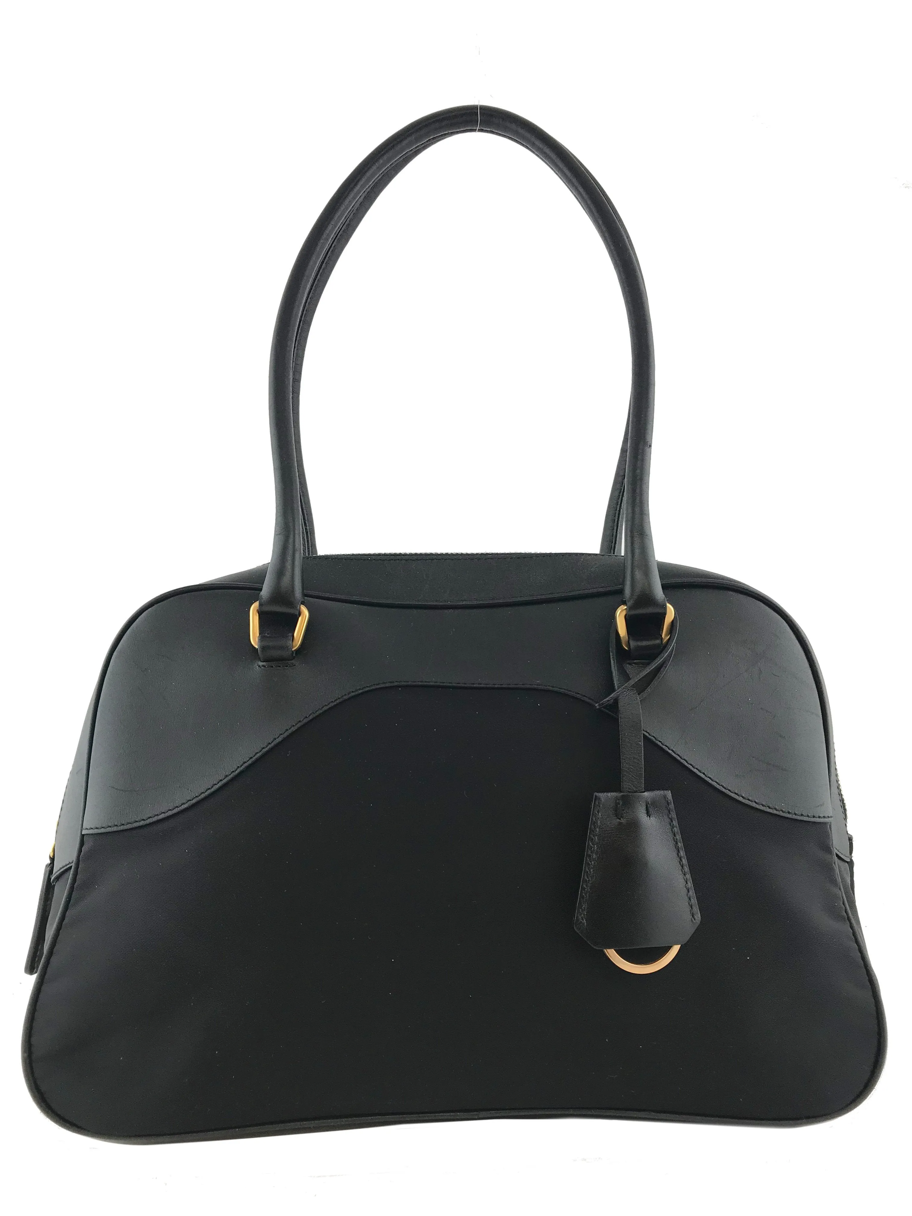 Prada Tessuto Nylon and Leather Satchel Bag