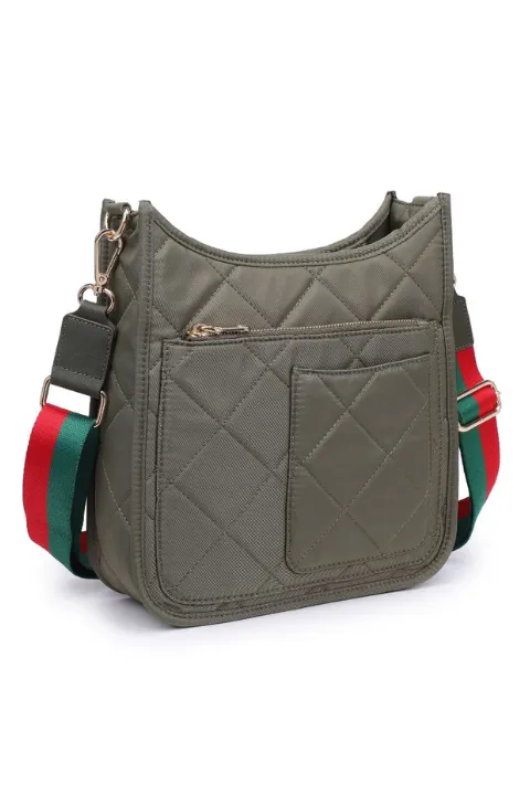 Quilted Motivator Messenger Crossbody Bag