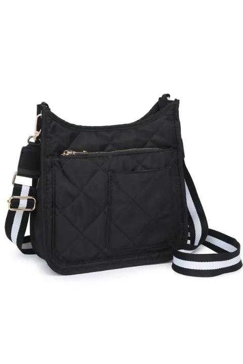 Quilted Motivator Messenger Crossbody Bag