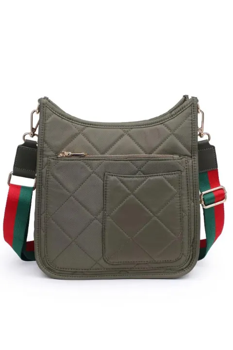 Quilted Motivator Messenger Crossbody Bag