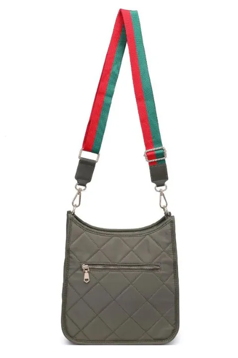 Quilted Motivator Messenger Crossbody Bag