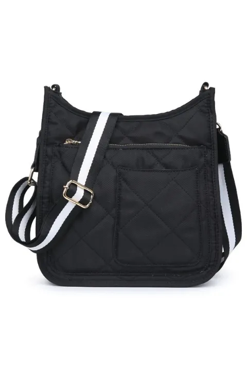 Quilted Motivator Messenger Crossbody Bag