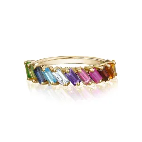 Rainbow Baguette Cut Ring