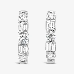 Round & Baguette 1.60CT Eternity Earrings