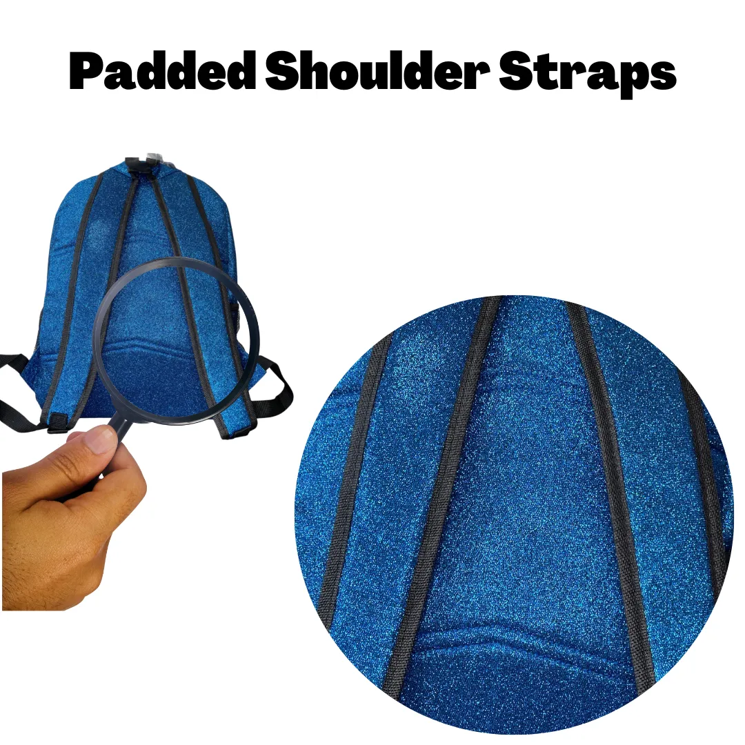 Royal Blue Glitter Medium Size NGIL Backpacks For Gymnastics and Cheer Competition