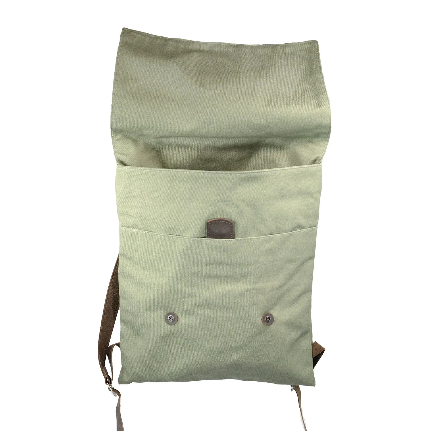 SALE! Canvas Hobo Backpack with Leather Straps in Sage by Kisim