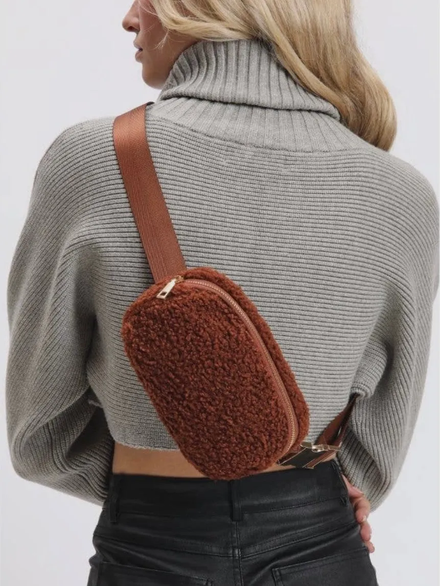 Sherpa Shearling Belt Bag | Rust