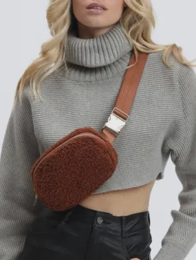 Sherpa Shearling Belt Bag | Rust