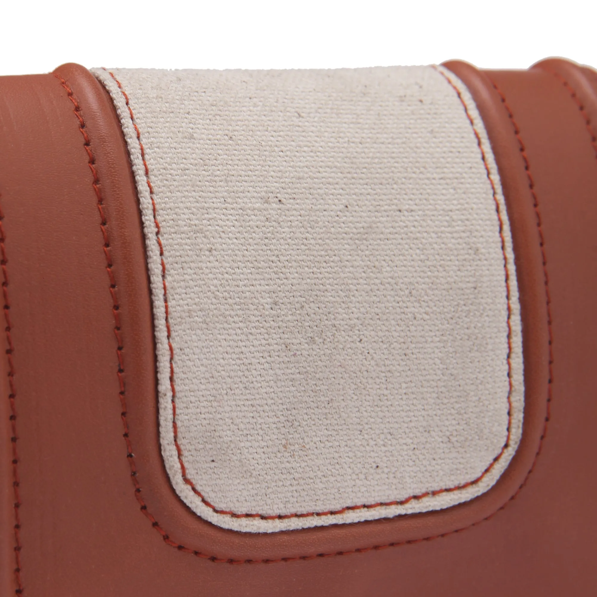 Tan and white Handcrafted waist belt bag for women