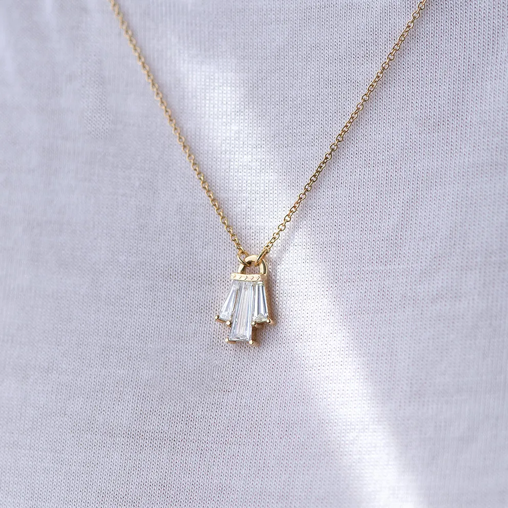 Tapered Diamond Bell Necklace - OOAK