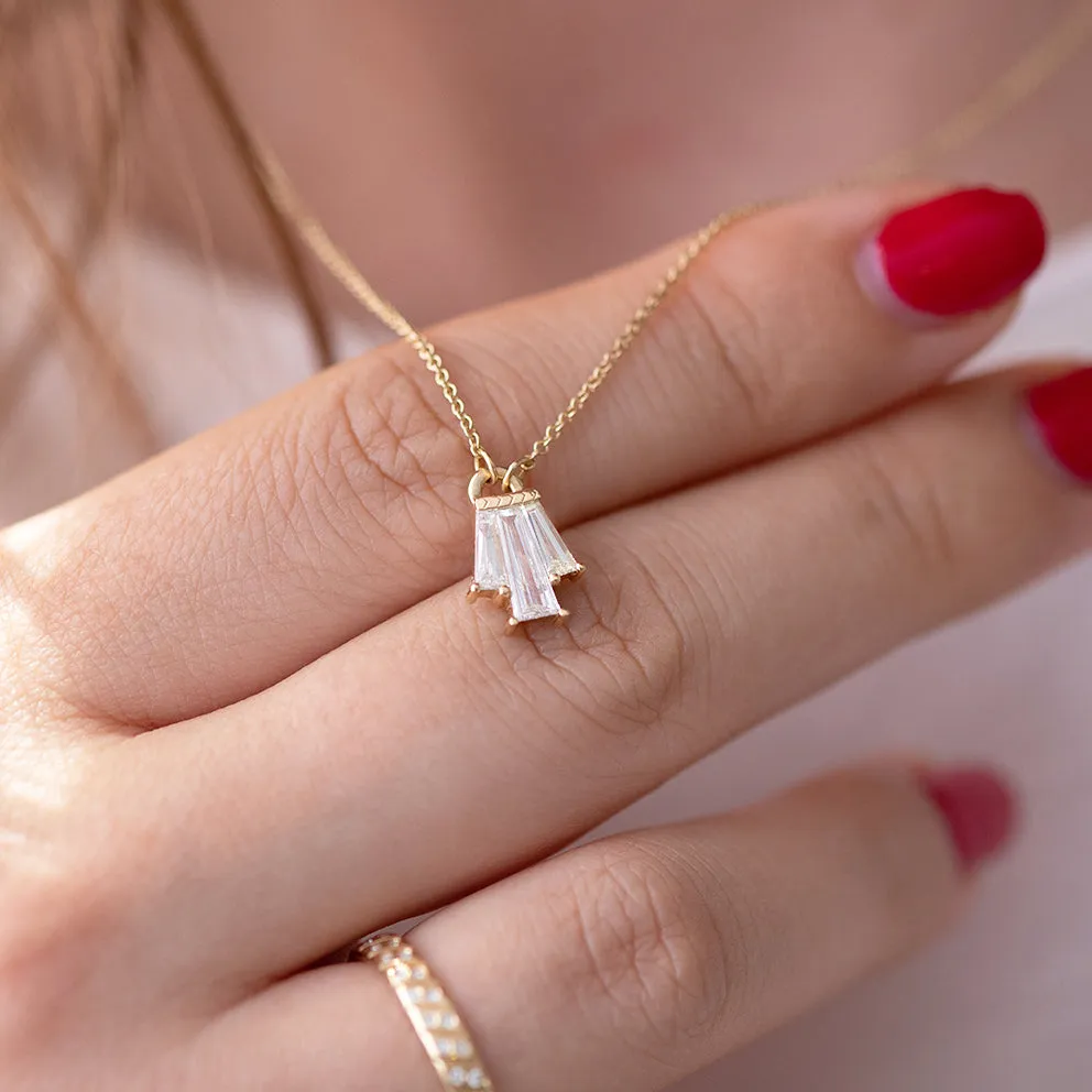 Tapered Diamond Bell Necklace - OOAK