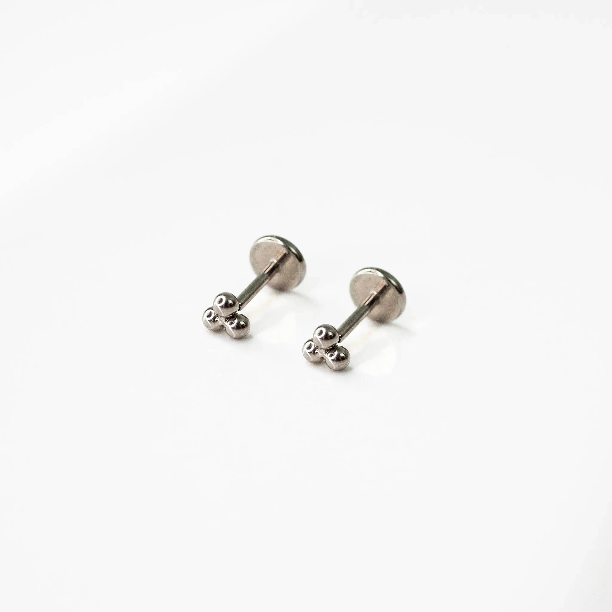 Tiny Trio Flat Back Sleeper Earrings