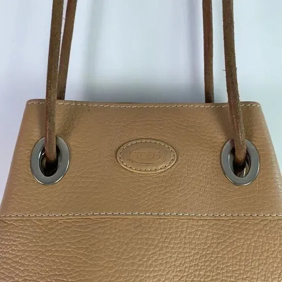 TOD’S Brown Leather Mini Bucket Bag