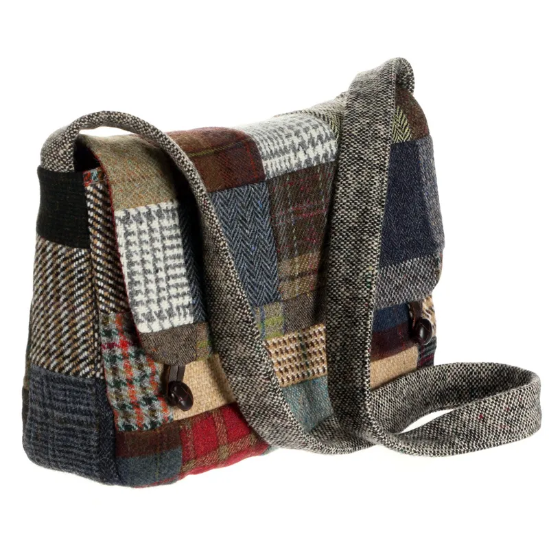 Tweed Patchwork Satchel Bag