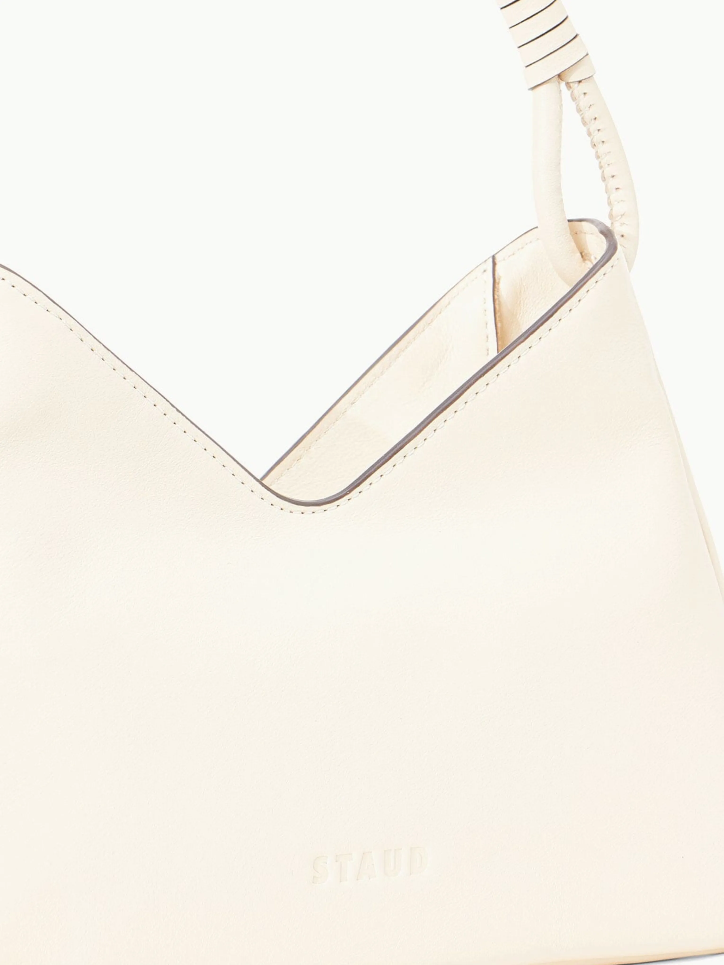 Valerie Hobo Shoulder Bag in Cream Leather