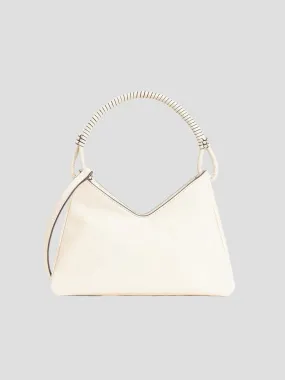 Valerie Hobo Shoulder Bag in Cream Leather