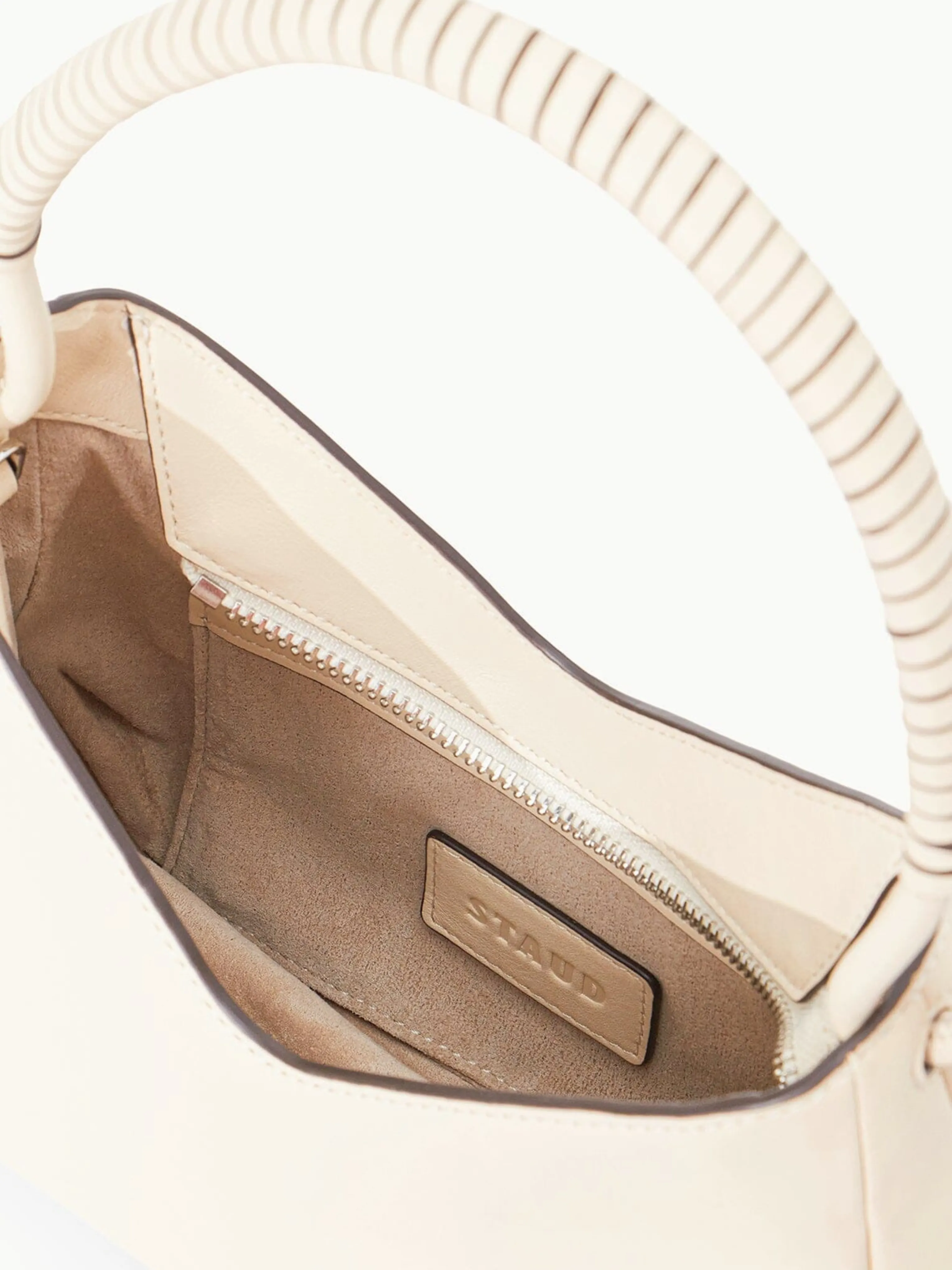 Valerie Hobo Shoulder Bag in Cream Leather