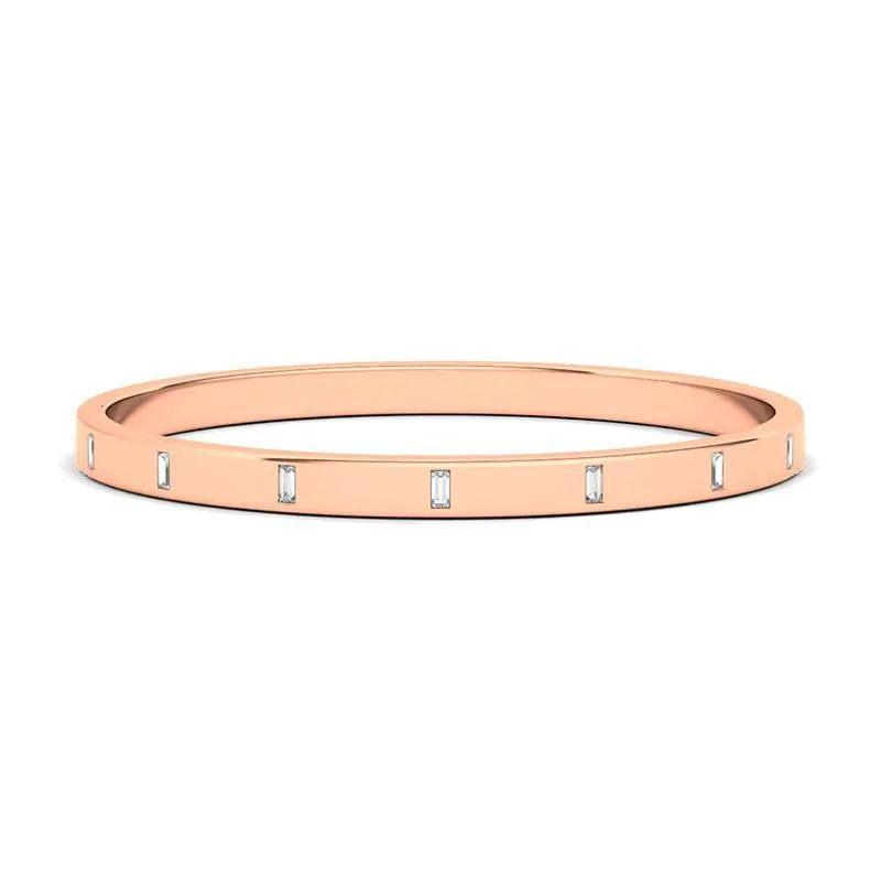 Vertical Baguette Diamond Distance Bangle