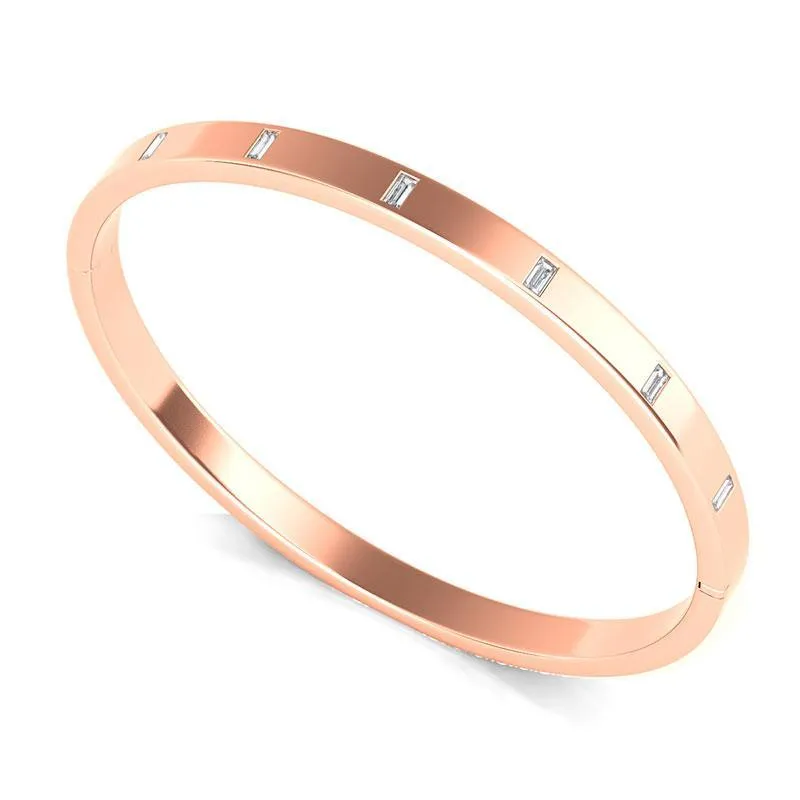 Vertical Baguette Diamond Distance Bangle