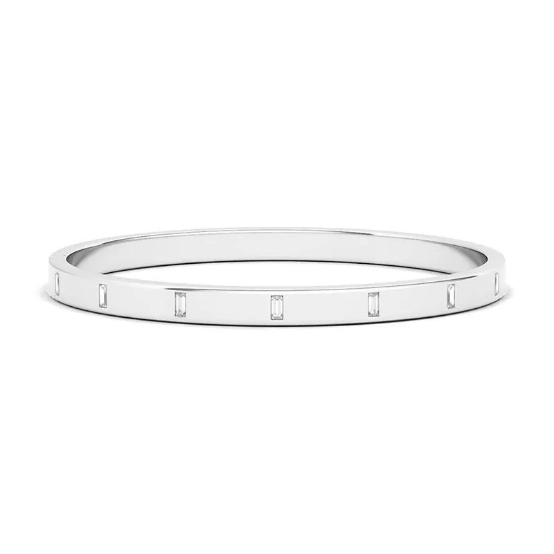 Vertical Baguette Diamond Distance Bangle