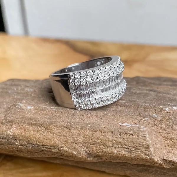 Vintage Baguette & Round Diamond Band