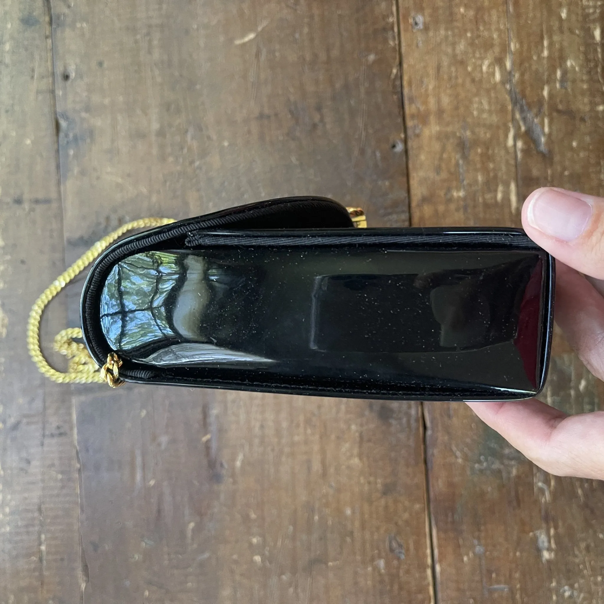 Vintage Black Patent Leather Handbag by Coblentz. 1950s Sustainable Fashion Accessories.